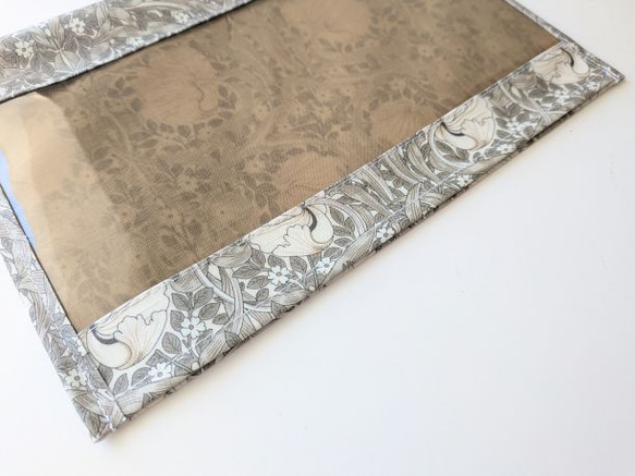 ポケットポーチ　A5（横）　ピンパネル　ウィリアムモリス　ラミネート 5枚目の画像