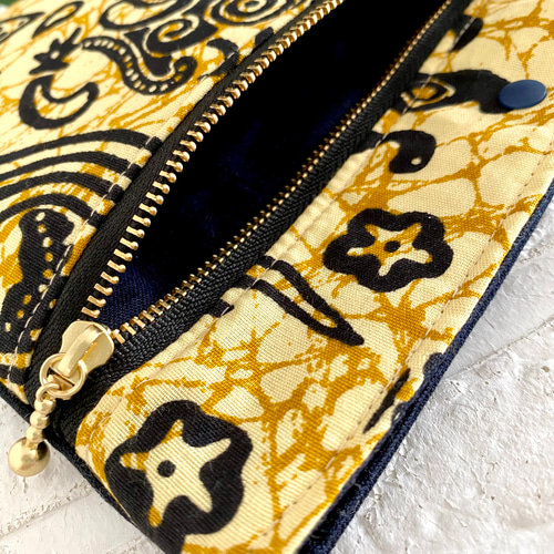 再販】 インドネシアバティック 通帳ポーチ 藤井風 ポーチ ユーカリ