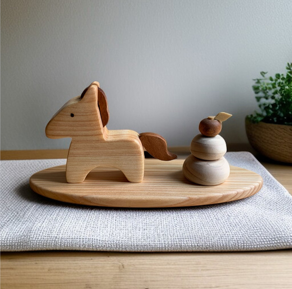 木製 干支・午（うま）｜選べるオブジェ・木製鏡餅・だるま・正月飾り 5枚目の画像