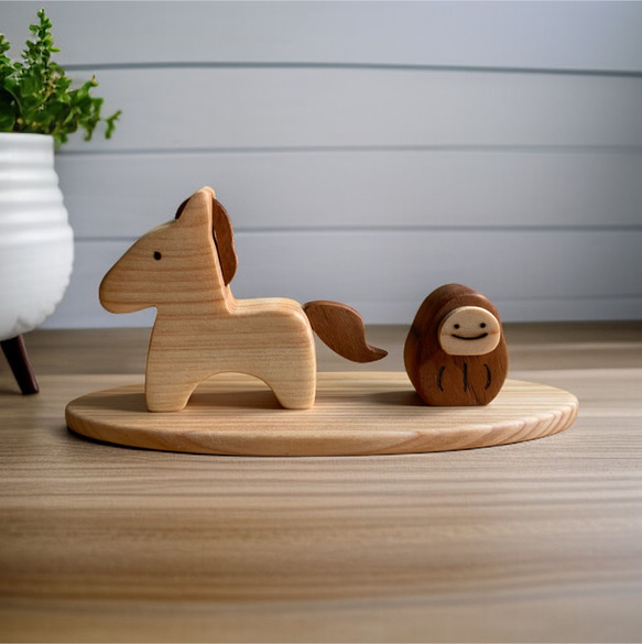 木製 干支・午（うま）｜選べるオブジェ・木製鏡餅・だるま・正月飾り 6枚目の画像