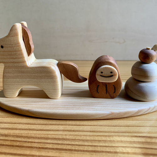 お正月2026】木製 干支・午（うま）｜選べるオブジェセット［馬／鏡餅