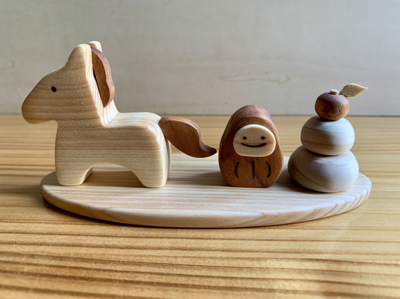 木製 干支・午（うま）｜選べるオブジェ・木製鏡餅・だるま・正月飾り 3枚目の画像