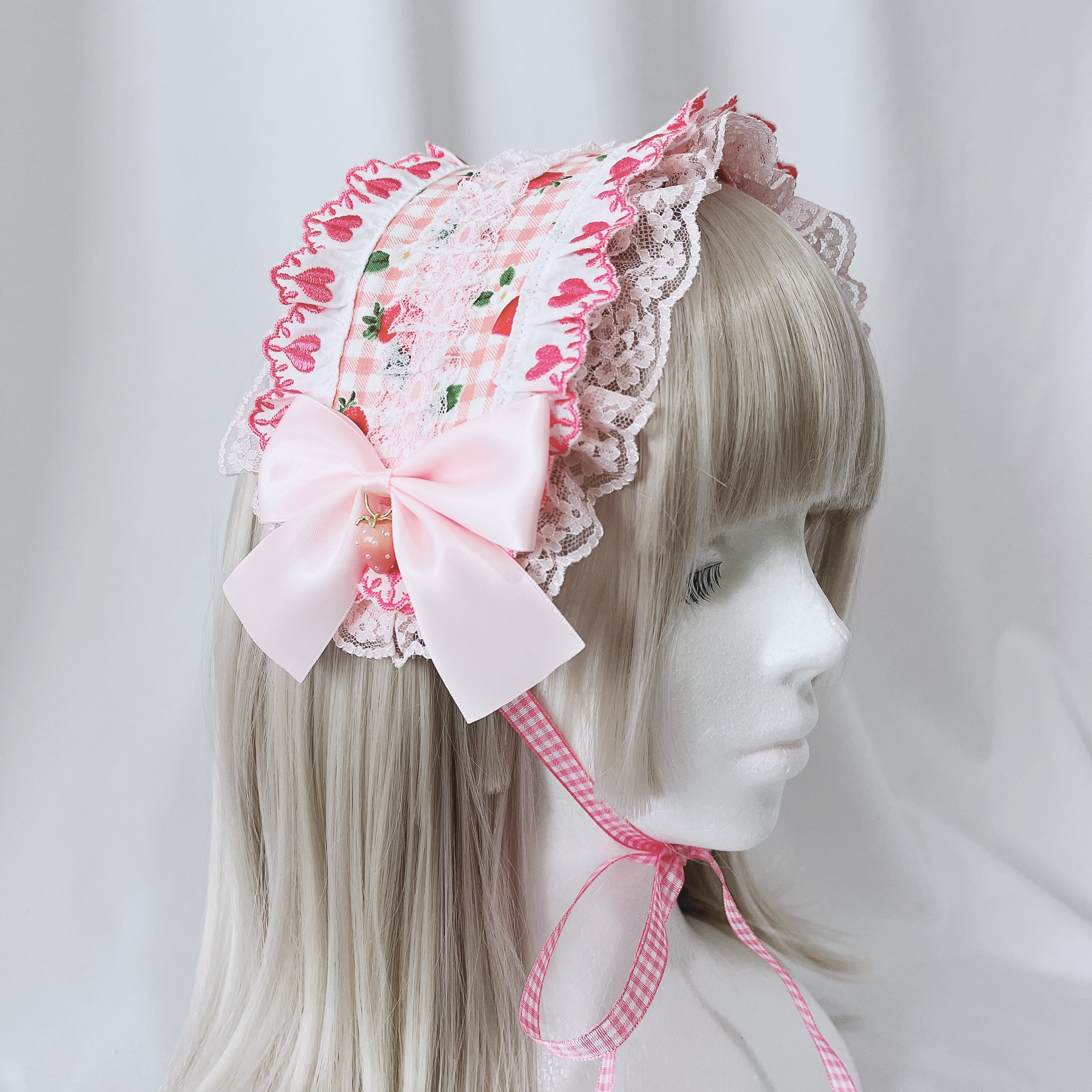 ヘッドドレス　いちごづくし ストロベリー　ピンク　ロリィタ 4,200円