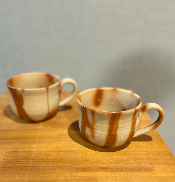 （h様専用）たっぷりのめる備前マグカップ（緋だすき） 2枚目の画像