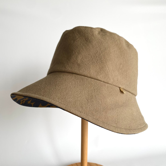 《秋限定2025》ノルディックフラワー柄バケットハット＊レディース帽子＊SS/S/M/L/LLサイズ受注制作＊秋冬 4枚目の画像