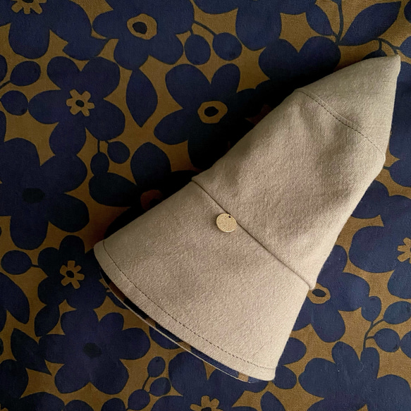 《秋限定2025》ノルディックフラワー柄バケットハット＊レディース帽子＊SS/S/M/L/LLサイズ受注制作＊秋冬 3枚目の画像