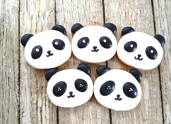 ※最低購入数3枚～※パンダのアイシングクッキー※着色料、白砂糖不使用※身体に優しいアイシングクッキー 2枚目の画像