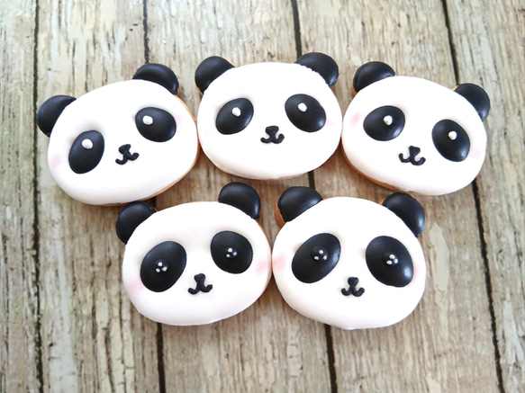 ※最低購入数3枚～※パンダのアイシングクッキー※着色料、白砂糖不使用※身体に優しいアイシングクッキー 1枚目の画像