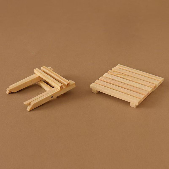 ドールハウス 木製 折りたたみテーブル 家具 ミニチュア 3枚目の画像