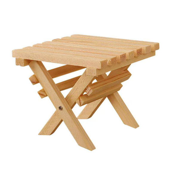 ドールハウス 木製 折りたたみテーブル 家具 ミニチュア 1枚目の画像