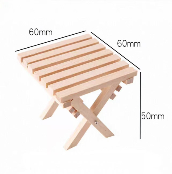 ドールハウス 木製 折りたたみテーブル 家具 ミニチュア 2枚目の画像