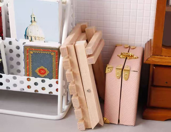 ドールハウス 木製 折りたたみテーブル 家具 ミニチュア 7枚目の画像