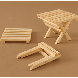 ドールハウス 木製 折りたたみテーブル 家具 ミニチュア 5枚目の画像