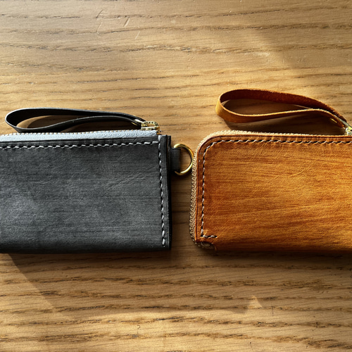 ミニL字ファスナーウォレット｜手縫いレザー財布（カード・小銭