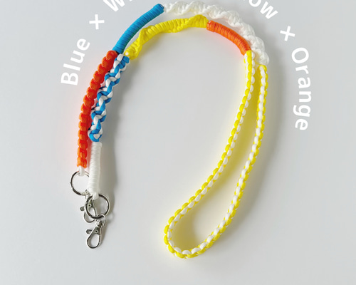 33【ポップカラー】ブルー×ホワイト×イエロー×オレンジ／130cm／パラ