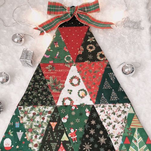 クリスマスツリーオーナメント クリスマスインテリア パッチワーク壁