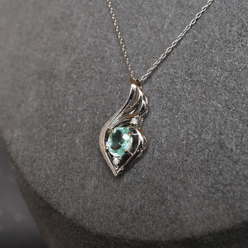 パライバトルマリン アイスブルー 「翼」 デザイン スターダスト梨地