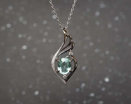 パライバトルマリン アイスブルー 「翼」 デザイン スターダスト梨地