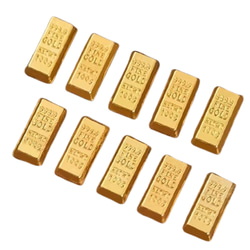 ミニチュア ドールハウス トレーディングフィギュア 小さな 金の延べ棒 金塊 インゴットレプリカ  5点セット 1枚目の画像