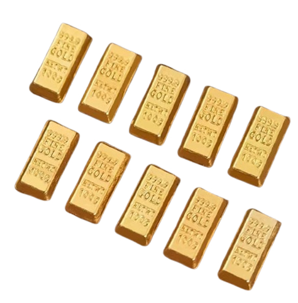 ミニチュア ドールハウス トレーディングフィギュア 小さな 金の延べ棒 金塊 インゴットレプリカ  5点セット 1枚目の画像