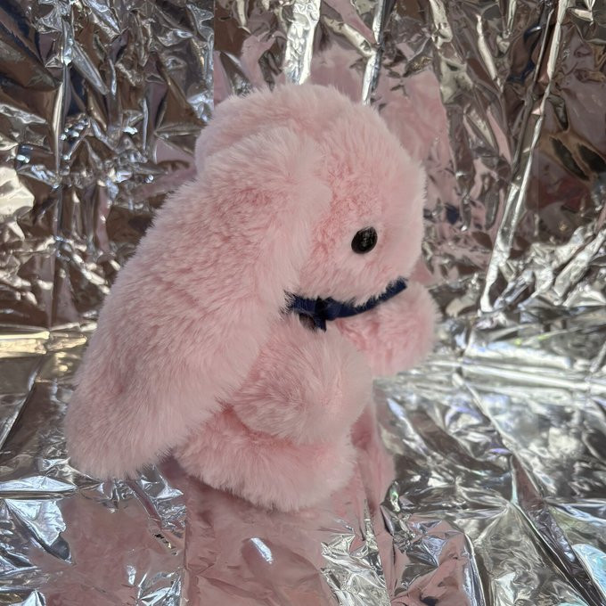 ふわふわベビーピンクのたれ耳うさぎさん