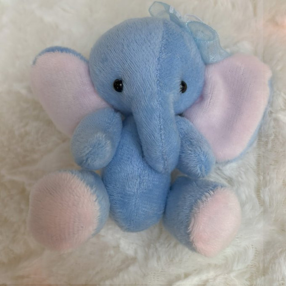 水色ぞうさんのぬいぐるみ ぬいぐるみ rururibon 通販 19849722