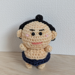 あみぐるみ とり鳥 セキセイインコ カラシ黄×黄緑 手染め キーホルダー