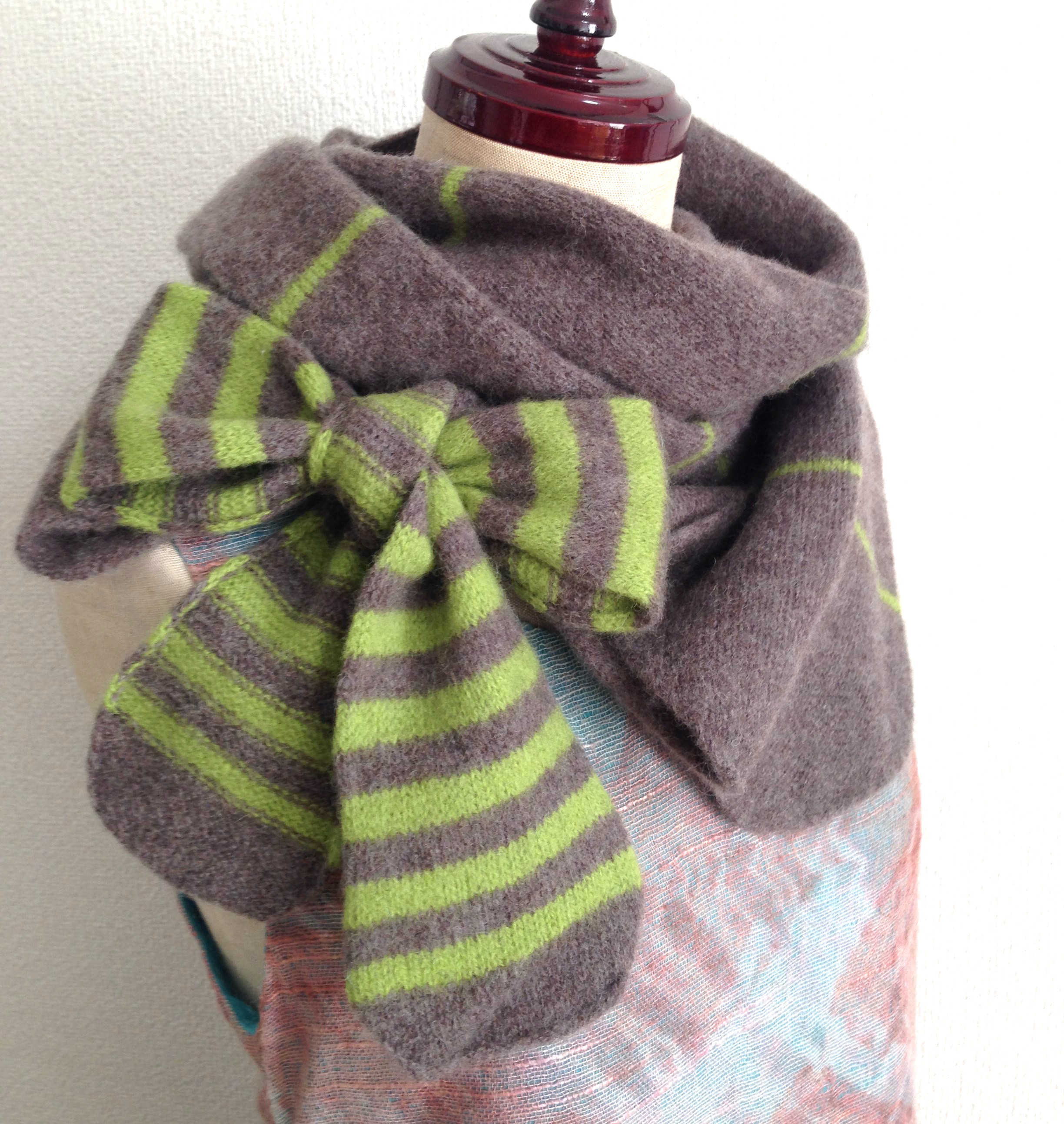 猫のしっぽ★デザインのマフラー【カラーオーダー受注制作】