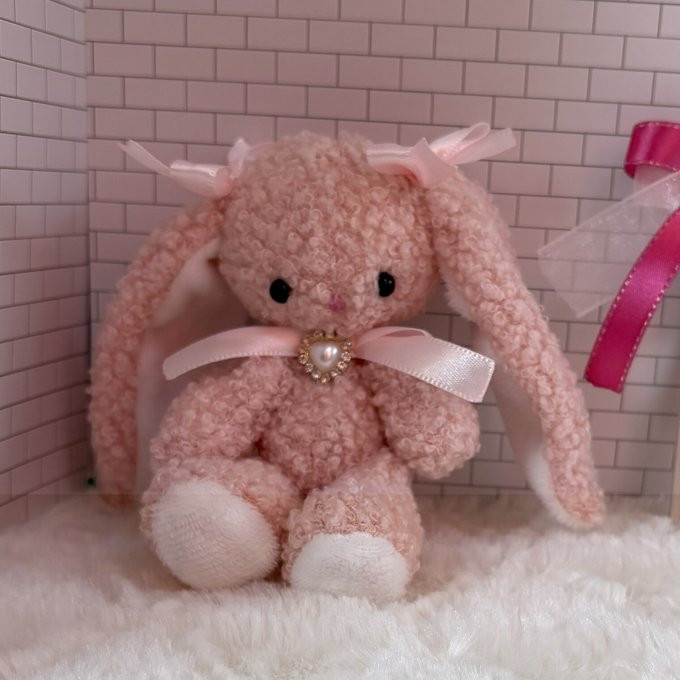 もこもこ☆ピンクのたれ耳うさぎさん