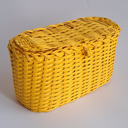 受注製作】エコクラフト かごバッグ キャラメル かごバッグ クラフト