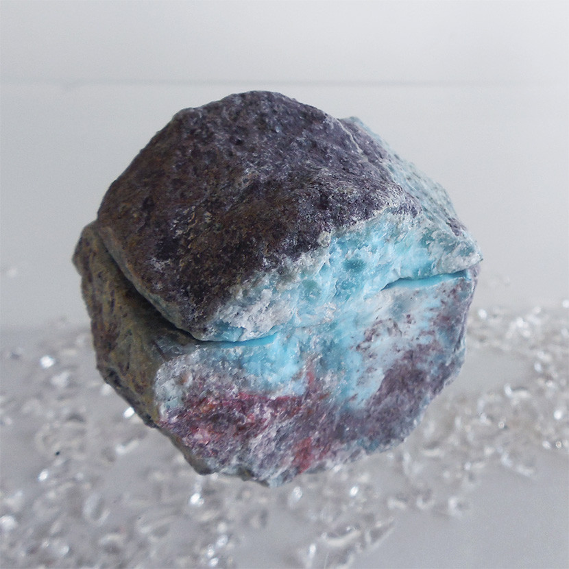 ラリマー原石　116g + 45g【送料込】　LMRG107　ドミニカ共和国の鉱山から　larimar