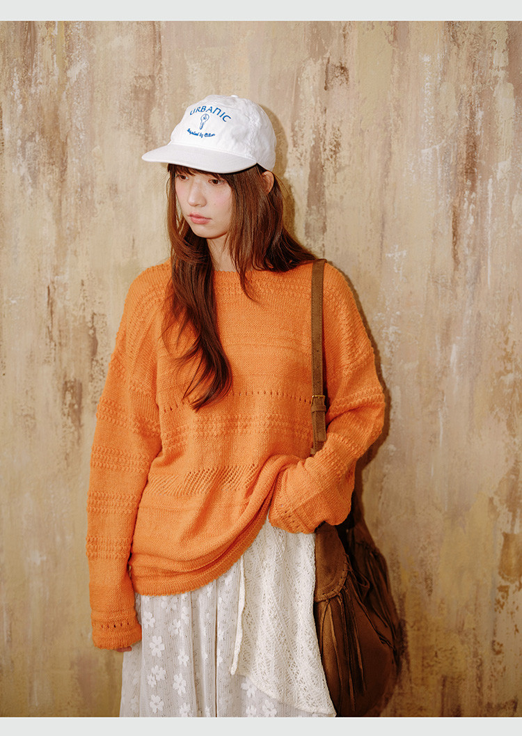 秋新作 レトロ カットアウト ニットセーター