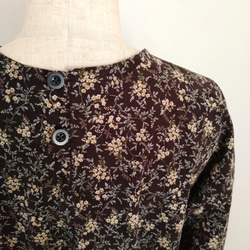 再販！× 10  新色！ボタニカルコーデュロイのワンピース  ブラウン 6枚目の画像