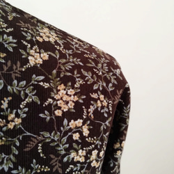 再販！× 10  新色！ボタニカルコーデュロイのワンピース  ブラウン 8枚目の画像