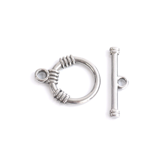 ess160 [2 件組] 裝飾壁爐架，圓形約 17 毫米，棒狀約 24 毫米，帶扣，316L 第2張的照片