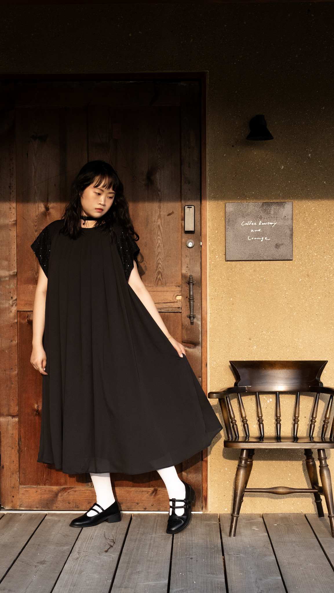 スパンコールレースワンピース / Black