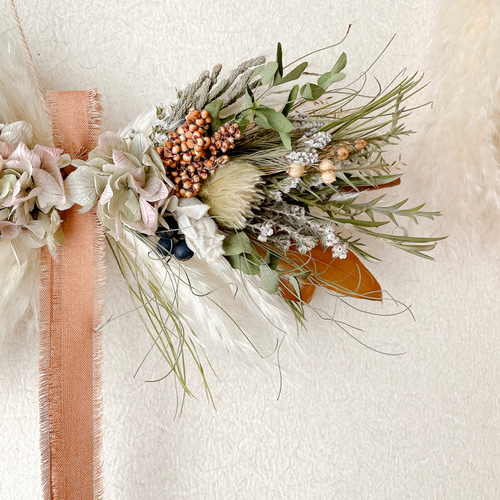 横向きスワッグ ナチュラル ドライフラワー 横長スワッグ スワッグ