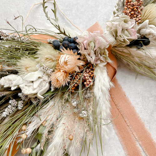 横向きスワッグ ナチュラル ドライフラワー 横長スワッグ スワッグ