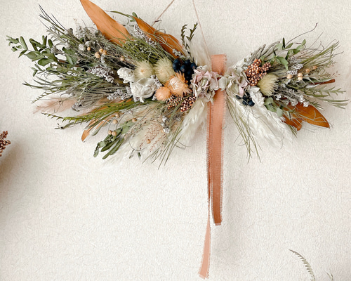 横向きスワッグ ナチュラル ドライフラワー 横長スワッグ スワッグ