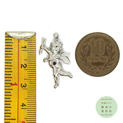 矢を持ったキューピッド（シルバー/天使/エンジェル/翼/羽）の304ステンレス製のチャーム 2個セット #C-0381 4枚目の画像