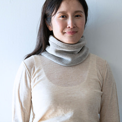Organic Cotton Fur ヤク混グレージュ　ネックウォーマー【Shortサイズ】 6枚目の画像