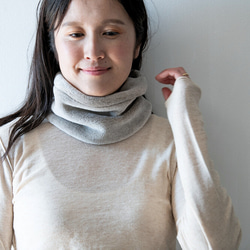 Organic Cotton Fur ヤク混グレージュ　ネックウォーマー【Shortサイズ】 1枚目の画像