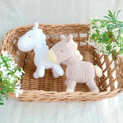 馬のあみぐるみ コットン100% 正月飾り あみぐるみ Linolit 通販