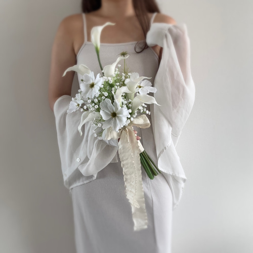 コスモス かすみ草 カラー ┊︎ アーティフィシャルフラワーブーケ