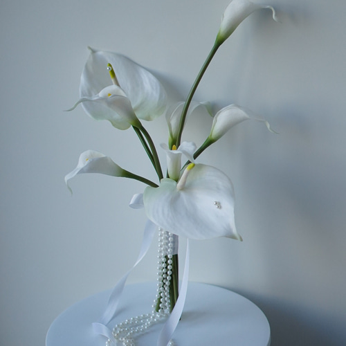 ホワイト パール ┊︎ アーティフィシャルフラワーブーケ ウェディング