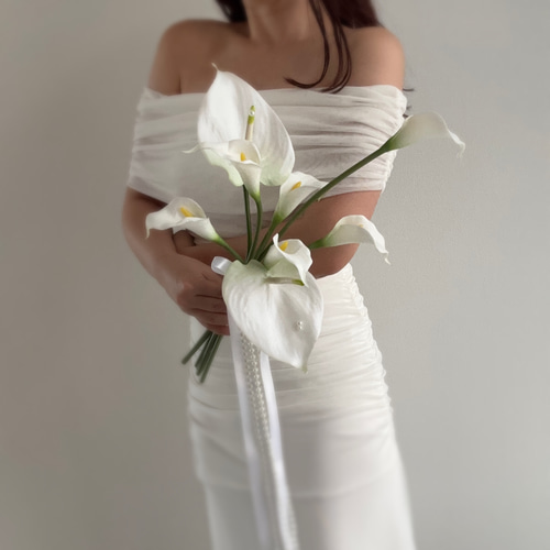 ホワイト パール ┊︎ アーティフィシャルフラワーブーケ ウェディング