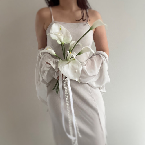 ホワイト パール ┊︎ アーティフィシャルフラワーブーケ ウェディング