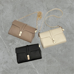 本革　エレガントデザインバッグ　2way ストラップ2本付き 10枚目の画像