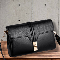 本革　エレガントデザインバッグ　2way ストラップ2本付き 3枚目の画像