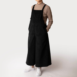 秋冬新作　コーデュロイ【大人のサロペットパンツ】サイズSMLオーダー　ブラック 4枚目の画像